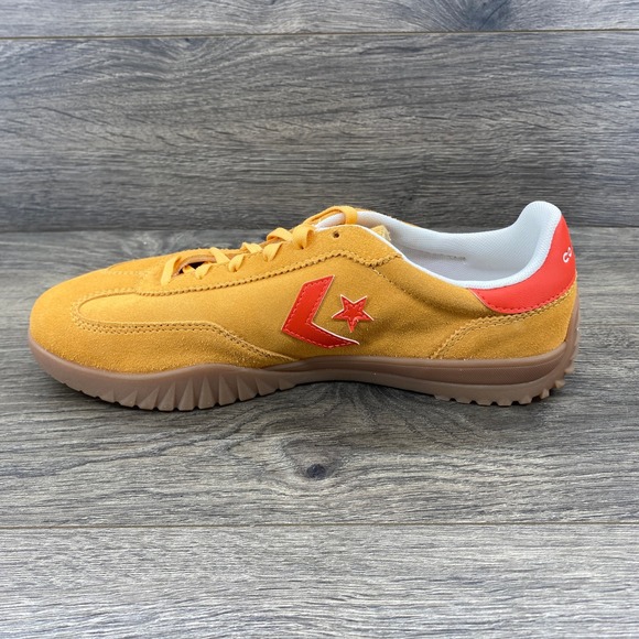 Converse Star Trainer Suede Sneaker Gold Orange Men's 8.5 Casual Shoes - Picture 5 of 15